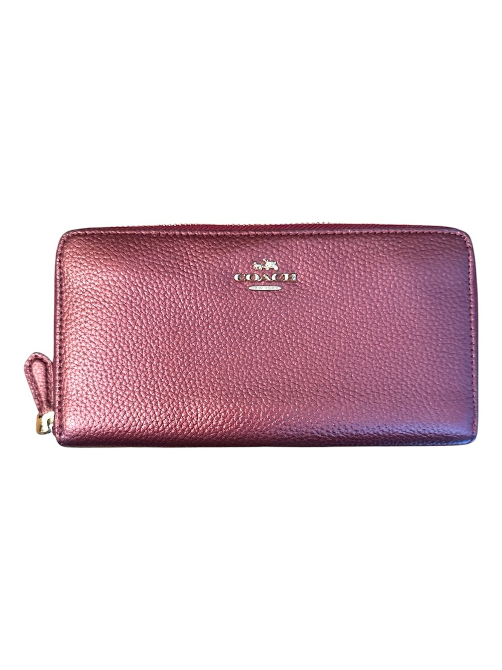 Coach Metallic Cherry Zip Around Wallet